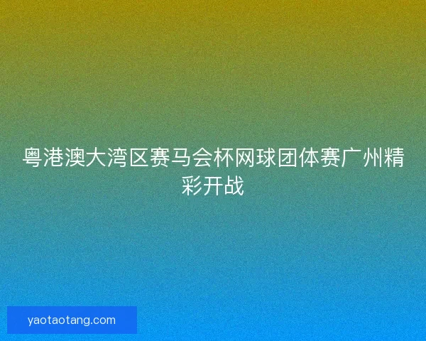 粤港澳大湾区赛马会杯网球团体赛广州精彩开战